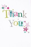 There's a gentle energy woven into this thank you card, perfect for expressing appreciation within Tolworth's close-knit community. The 'Thank You' message shines in lively, textured letters-some gleaming silver, others patterned with dots or delicate stitches in sunny yellows, vibrant greens, and playful blues- bursting with optimism. Swirling around the greeting, clusters of stars in soft pink, teal, and metallic silver create an air of festivity reminiscent of joyful neighbourhood gatherings near Tolworth's Broadway. The pristine white background brings a sense of calm and focus, letting the playful arrangement of letters and stars dance lightly and breathe with sincerity. This card conjures the heartfelt mood of thanks after a helping hand, or the delight of receiving flowers after a thoughtful deed. It's a fitting companion to a hand-delivered bouquet from a local Tolworth florist-such as Flowers Tolworth-where every detail, both in design and sentiment, echoes the community's warmth and creativity. The blend of whimsical colour and handmade texture makes this thank you card a wonderful way to share gratitude, leaving behind a feeling as bright as a Tolworth summer morning.